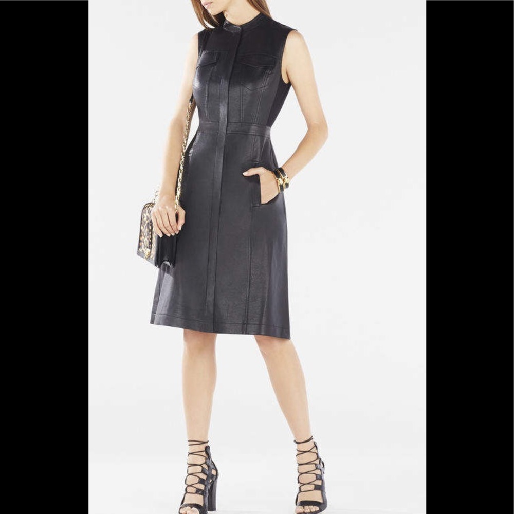 Bcbg Faux Leather Dress - Gem Bcbg Faux Leather Dress - Gem